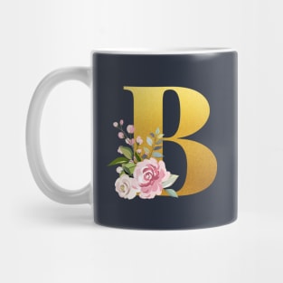 Floral Monogram Bravo Letter B Mug